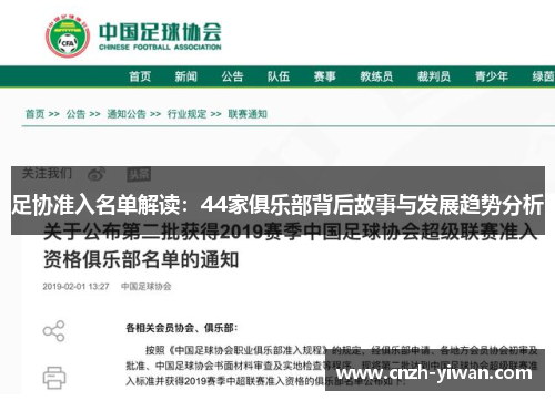 足协准入名单解读：44家俱乐部背后故事与发展趋势分析